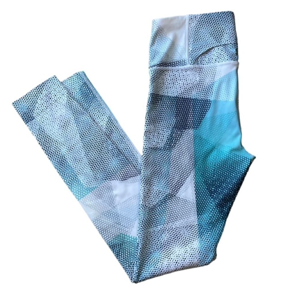 UNDER ARMOUR Heatgear Blue Geometric Print Leggings - Size Small
